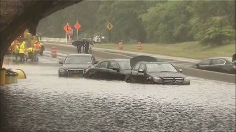 Strong Storms Shatter Records On Long Island Cars Nearly Submerged