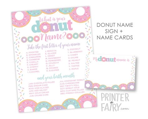 What Is Your Donut Name Donut Birthday Party Birthday Etsy