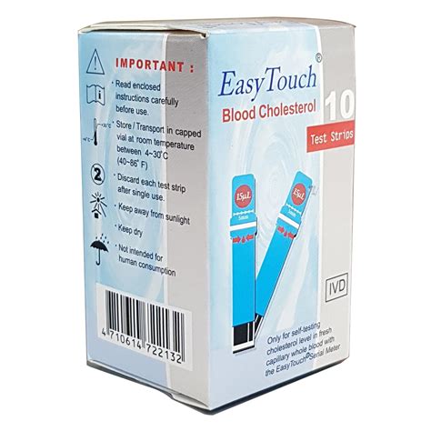 10 Test Strips Easy Touch Cholesterol Monitor Control Check Meter
