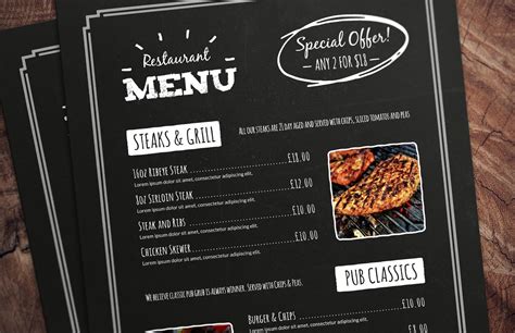 Free Simple Menu Templates For Restaurants Cafes And Parties