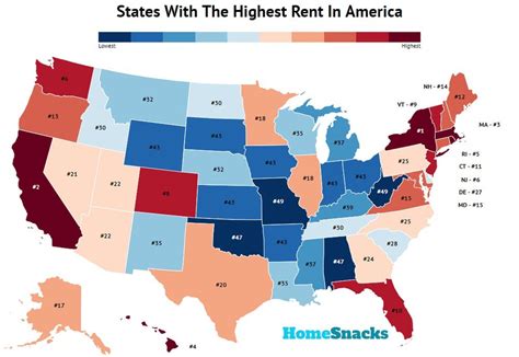 States With The Highest And Lowest Rent In America