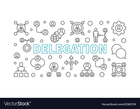 Delegation Horizontal Thin Royalty Free Vector Image
