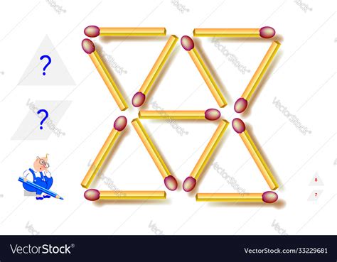 Logic Puzzle Game How Many Triangles And Vector Image