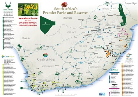 South African National Parks Printable Map Portfolio