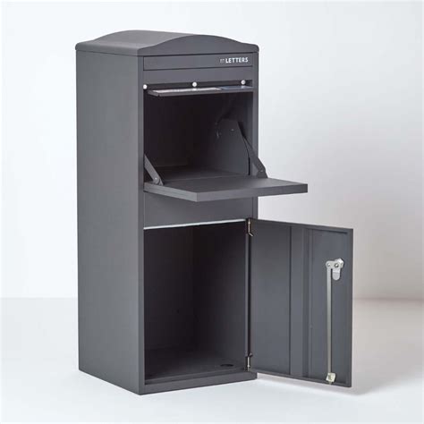 Large Curved Top Front Access Dark Grey Smart Parcel Box