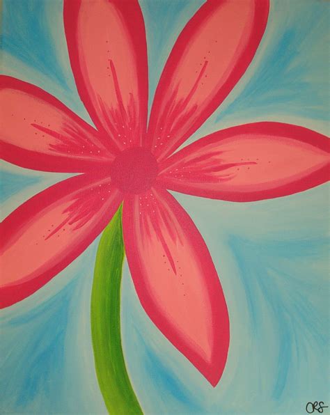 Easy Flower Painting On Canvas CETDI