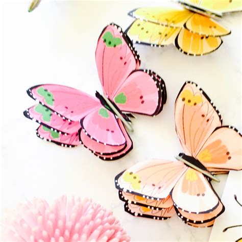 How To Make A 3d Paper Butterfly Free Printable Butterfly Sticker