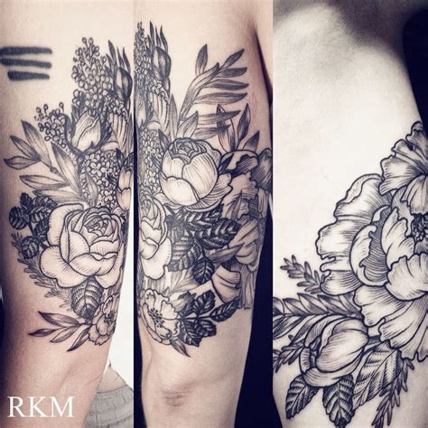 Etching Style Vintage Botanical Art Tattoo By Riki Kay Private Studio