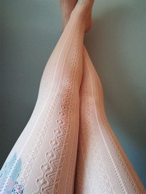 Pink Tights Stockings Lace Pantyhose Suededead Etsy Pink Tights