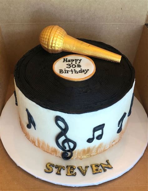 Microphone Music Karaoke Cake Happy 30th Birthday Birthday Cake