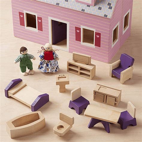 Melissa And Doug Fold And Go Wooden Dollhouse By Jr Company
