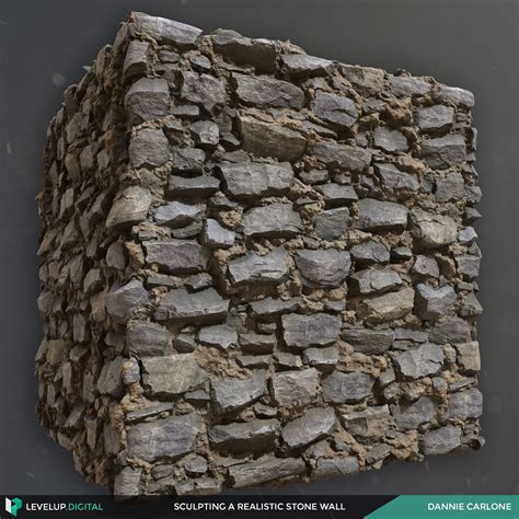 Artstation Sculpting A Realistic Stone Wall Using Zbrush And Substance