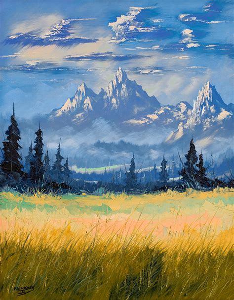 Mountain Valley Painting By Richard Faulkner Fine Art America
