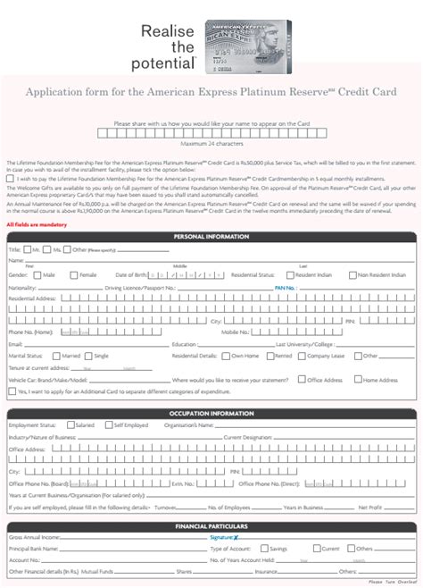 There's no set credit score for a discover credit card, because your full credit history. American Express Platinum Credit Card Application - PDF Form Download