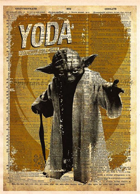 Star Wars Art Yoda Vintage Silhouette Print Retro Star