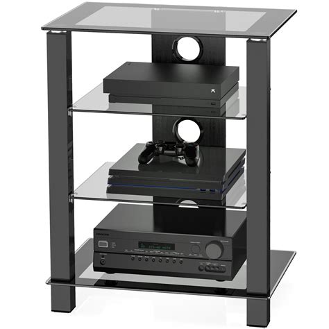Fitueyes 4 Tier Av Media Stand Component Cabinet And Hi Fi Rack Audio Tower With Height