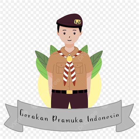 Hand Drawn Boy Scout Gerakan Pramuka Indonesia Illustration Gerakan