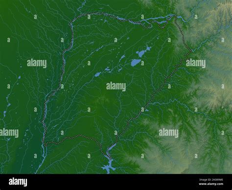 Corrientes Province Of Argentina Colored Elevation Map With Lakes And