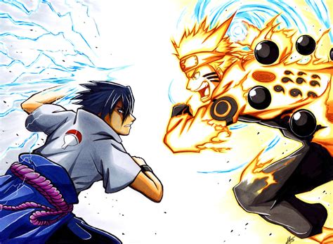 Commissionnaruto Vs Sasuke By Smudgeandfrank On Deviantart