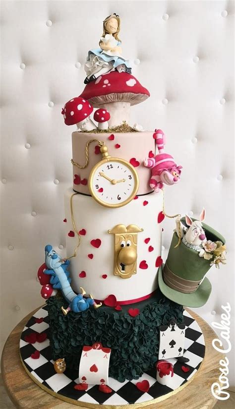 Alice In Wonderland Decorated Cake By Rose Cakes Cakesdecor
