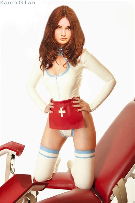 Karen Gillan In Latex Celebrity Fake Latex Nurse Stocking Amypond Karengillan