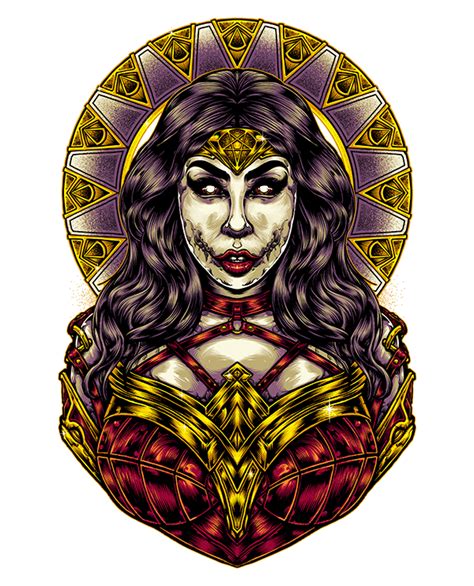 Wonder Woman Style Superhero Artwork Neon Artwork Comic Art
