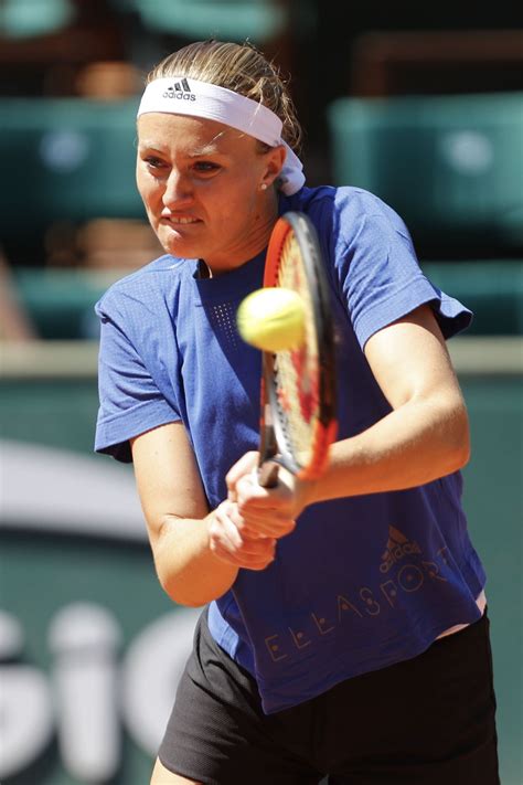 Kristina Mladenovic Practice Session During The French Open Roland