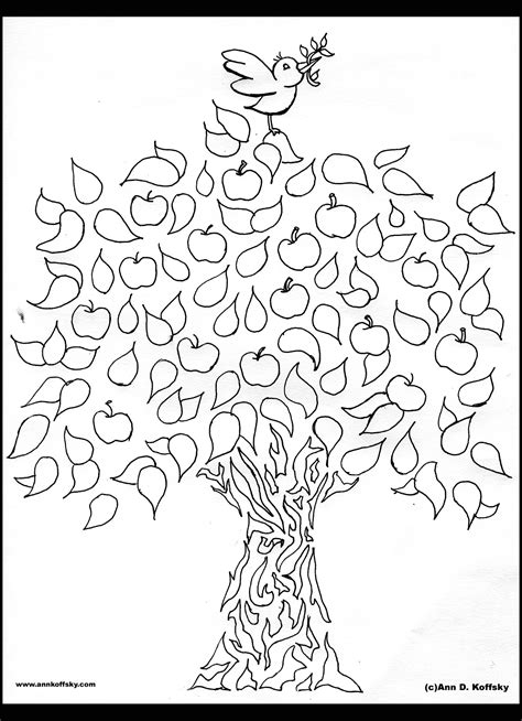 Coloring Pages Torah And Tree Ann D Koffsky