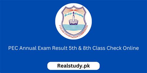 Pec Annual Exam Result 2024 5th And 8th Class Check Online
