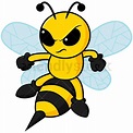 Angry Bee About To Sting Vector Cartoon Clipart - FriendlyStock