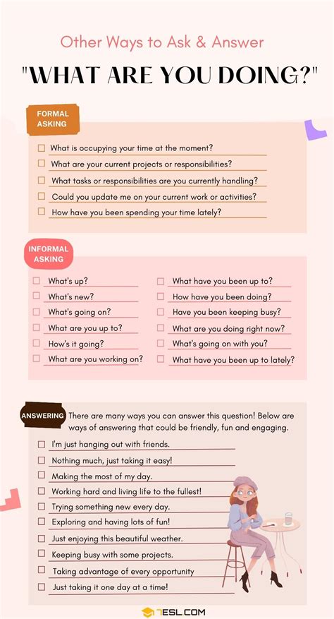 25 Nice Ways To Ask And Respond To What Are You Doing Formal And