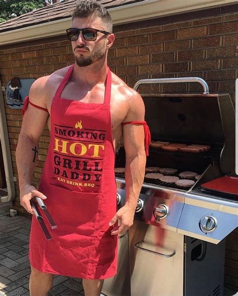 Sexy Male Bearded Muscle Beefcake Grilling Meat Daniel Sharman
