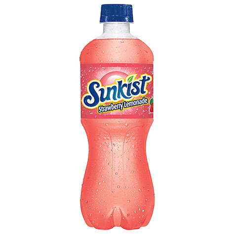 Sunkist Strawberry Lemonade Soda 20 Fl Oz Beverages My Country Mart