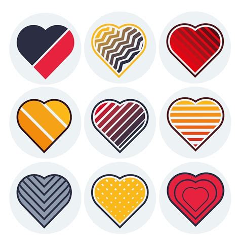Premium Vector 9 Colorful Hearts Vector Shapes