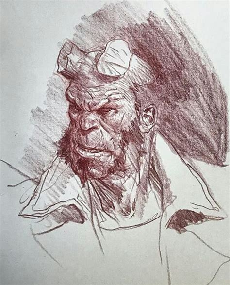 Hellboy Portrait By Karl Kopinski Character Sketch Sketches Drawings
