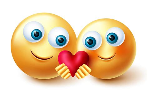 Emoji Valentines Pareja Diseño Vectorial Emojis 3d Inlove Character