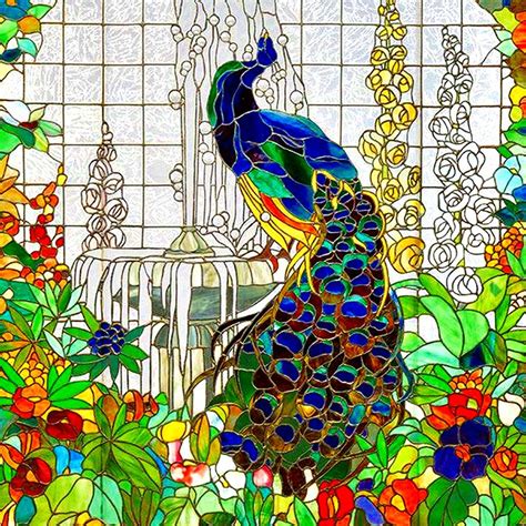 Peacock Stained Glass Digital Art By Marianne Dow Pixels