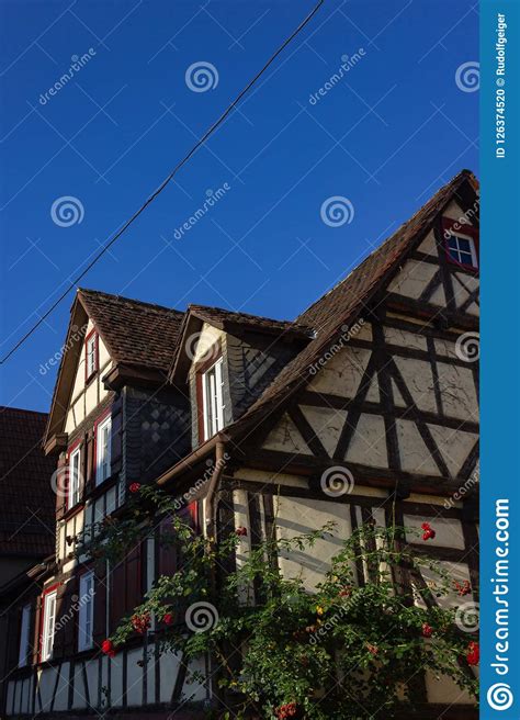 Framework Facade With Window Shutters Stock Photo Image Of