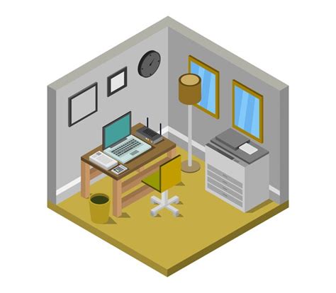Isometric Office Free Vector