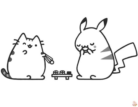Discover The Joy Of Coloring Pusheen And Pikachu Coloring Pages
