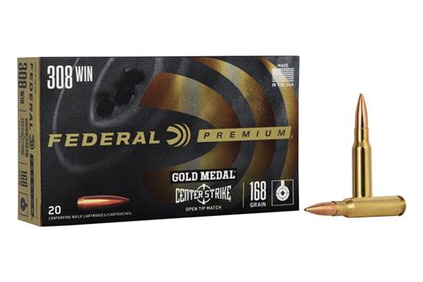 Federal 308 Win 168 Gr Otm Gold Metal Centerstrike 20box Vance Outdoors