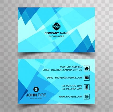 Modern Business Card With Blue Polygonal Shapes Eps Vector Uidownload