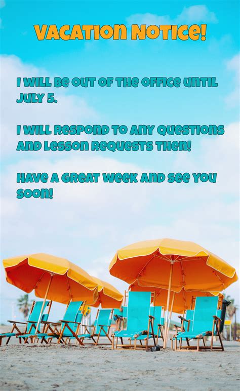 Vacation Announcement Template