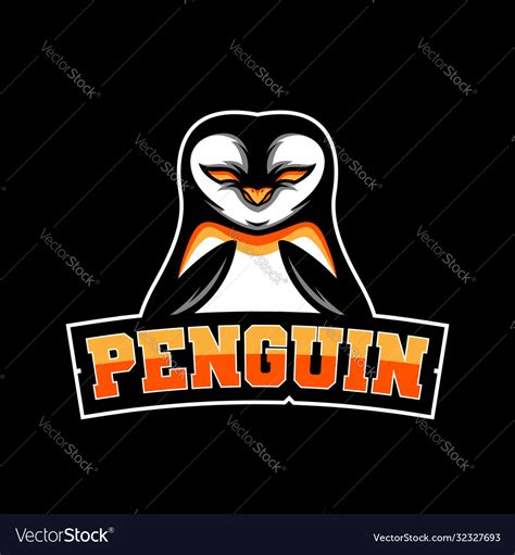 Penguin Gaming Mascot Logo Team Royalty Free Vector Image