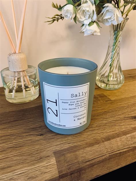 21st Birthday Candle Luxury Scented Personalised Candle Etsy