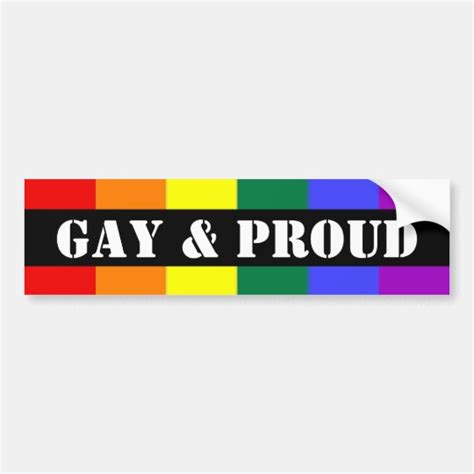 Gay And Proud Rainbow Flag Bumper Sticker