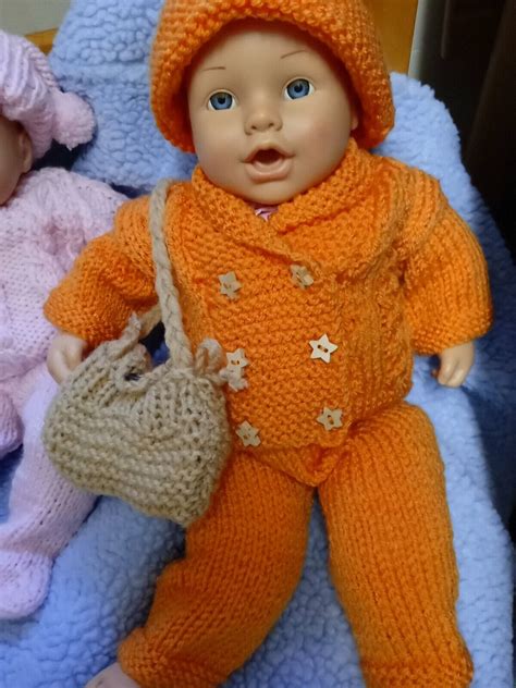 Hand Knitted Dolls Clothes Flts 12 To 14 Inch Doll X2 Dolls Not Included Ebay