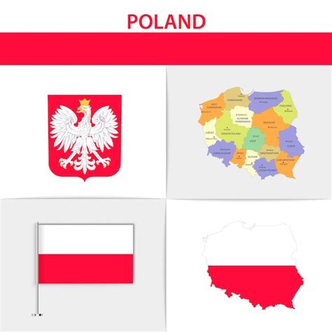 Premium Vector Poland Flag Map And Coat Of Arms