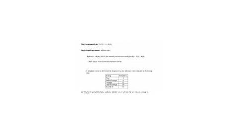 basic probability rules - worksheet - Basic Probability Rules Mutually