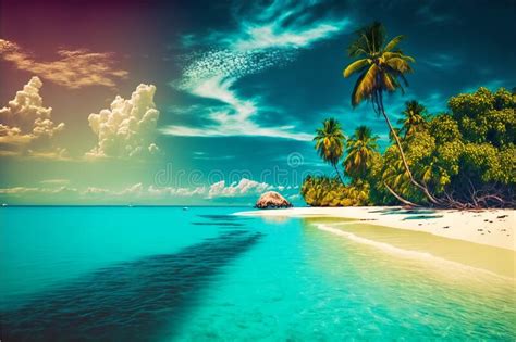 Perfect Tropical Beach Landscape Vacation Holidays Nature Sea And Ocean